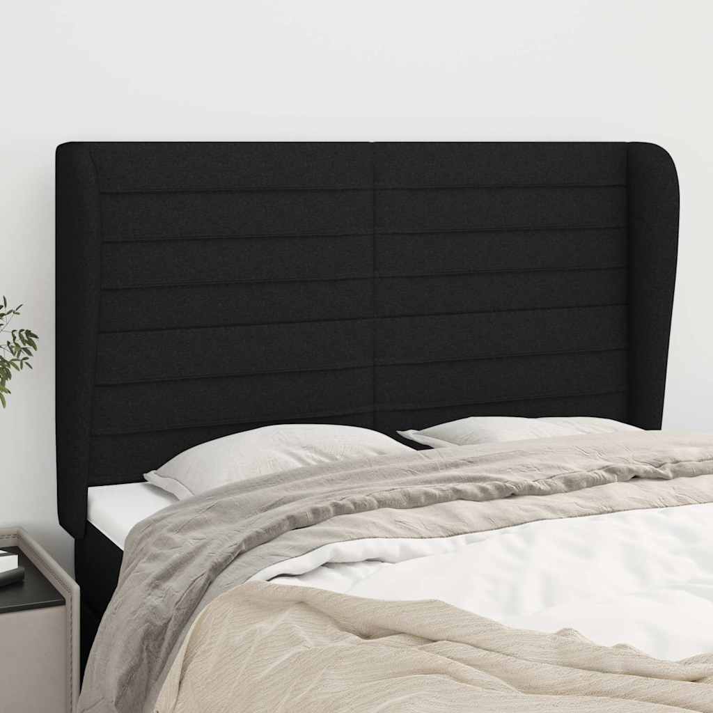 Vidaxl hoofdbord met randen 147x23x118 128 cm stof zwart