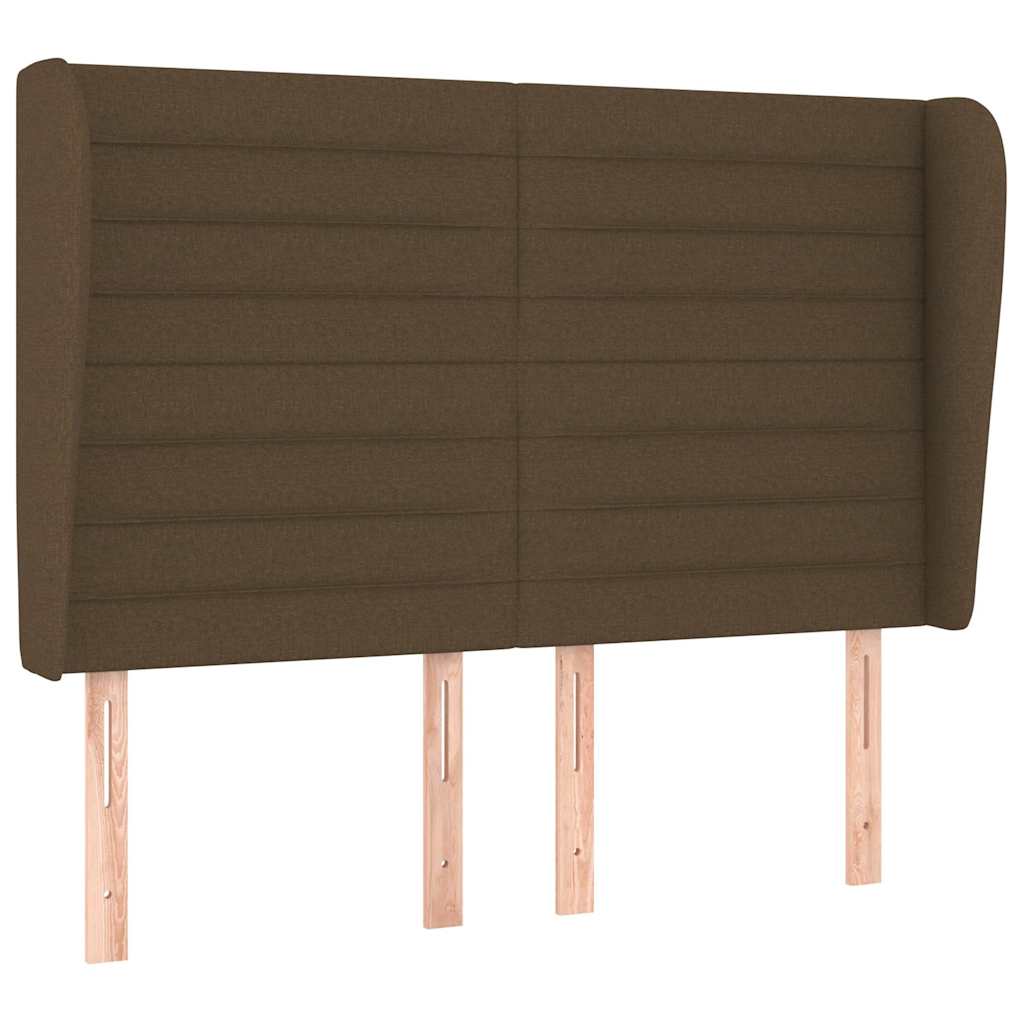 Vidaxl hoofdbord met randen 147x23x118 128 cm stof donkerbruin