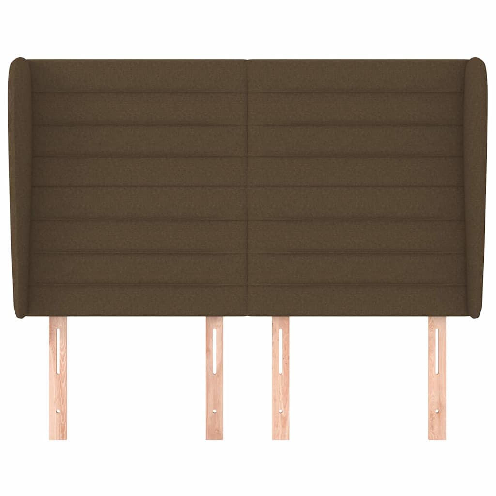 Vidaxl hoofdbord met randen 147x23x118 128 cm stof donkerbruin