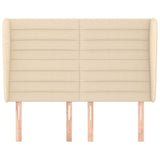 Vidaxl hoofdbord met randen 147x23x118 128 cm stof crèmekleurig