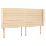 Vidaxl hoofdbord met randen 163x23x118 128 cm stof crèmekleurig