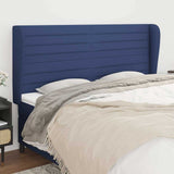 Vidaxl hoofdbord met randen 163x23x118 128 cm stof blauw