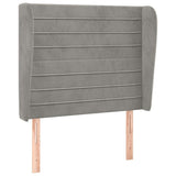 Vidaxl hoofdbord met randen 93x23x118 128 cm fluweel lichtgrijs