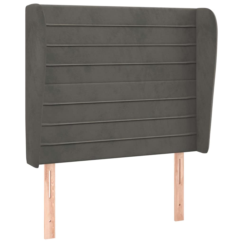Vidaxl hoofdbord met randen 93x23x118 128 cm fluweel donkergrijs