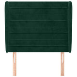 Vidaxl hoofdbord met randen 93x23x118 128 cm fluweel donkergroen