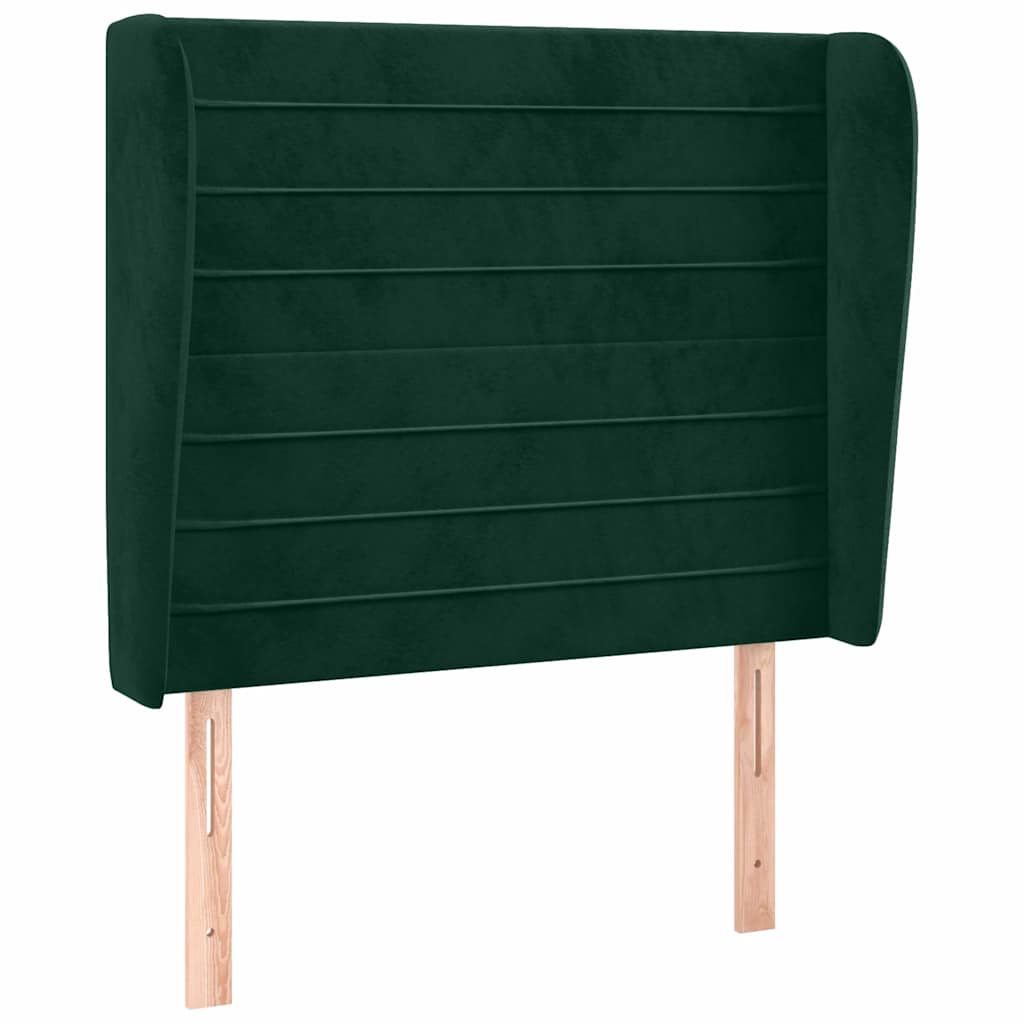 Vidaxl hoofdbord met randen 103x23x118 128 cm fluweel donkergroen