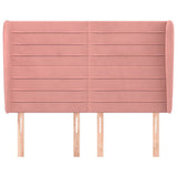 Vidaxl hoofdbord met randen 147x23x118 128 cm fluweel roze