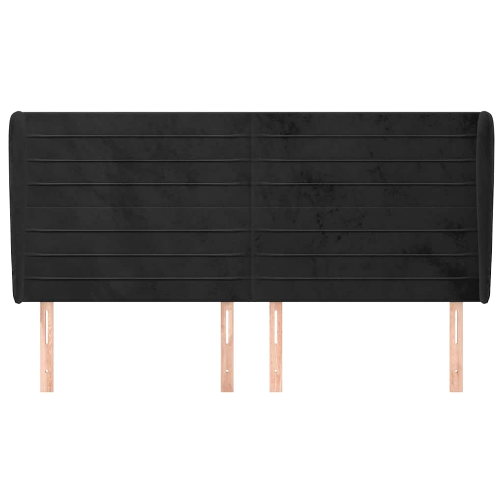 Vidaxl hoofdbord met randen 163x23x118 128 cm fluweel zwart