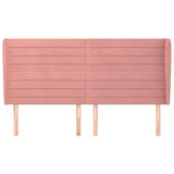 Vidaxl hoofdbord met randen 163x23x118 128 cm fluweel roze