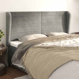 Vidaxl hoofdbord met randen 183x23x118 128 cm fluweel lichtgrijs