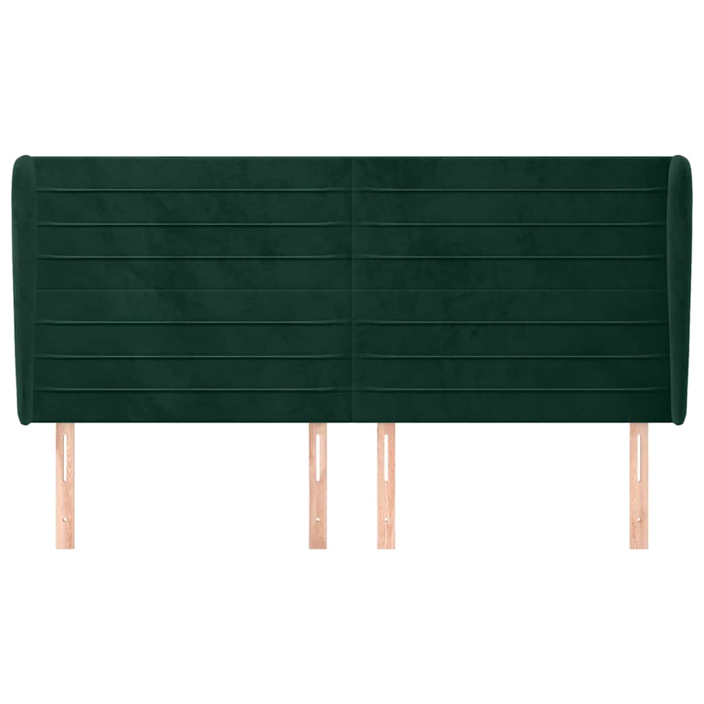 Vidaxl hoofdbord met randen 183x23x118 128 cm fluweel donkergroen
