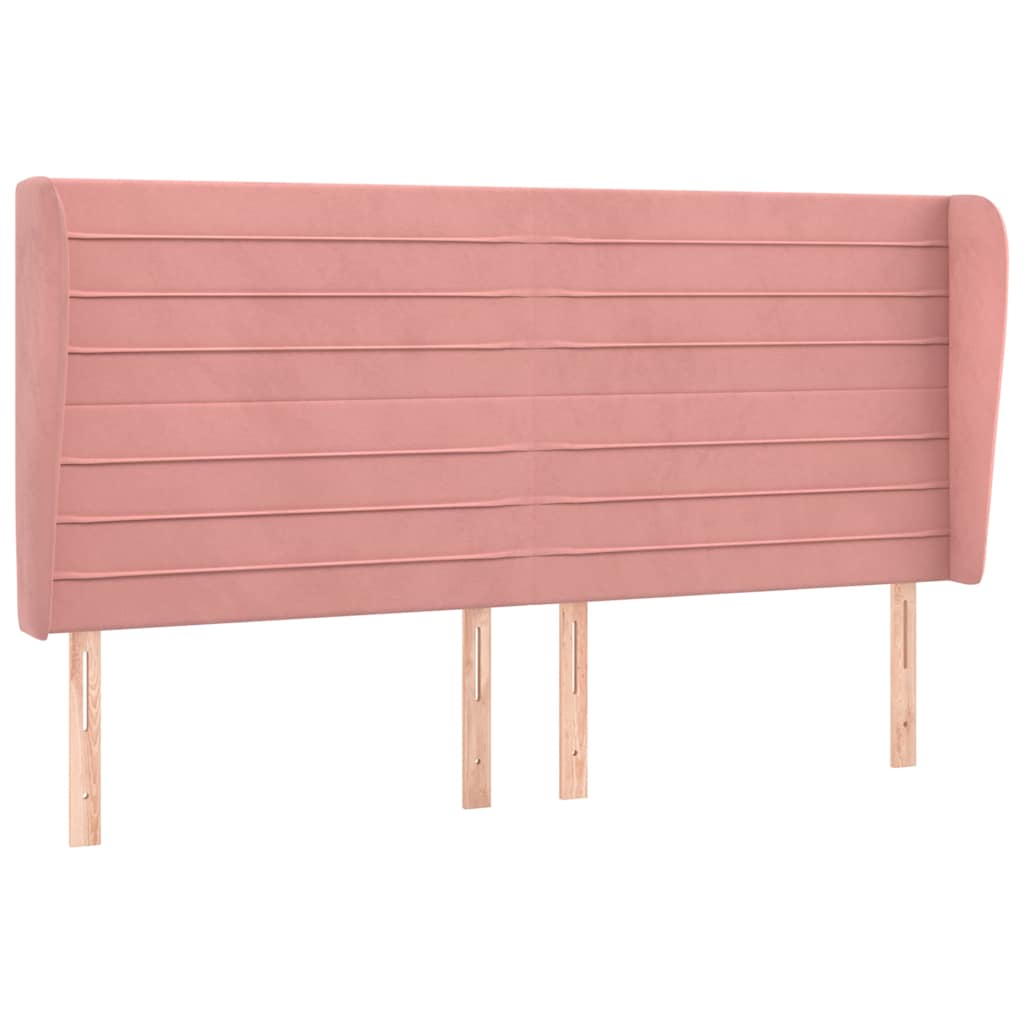 Vidaxl hoofdbord met randen 183x23x118 128 cm fluweel roze