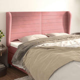Vidaxl hoofdbord met randen 183x23x118 128 cm fluweel roze