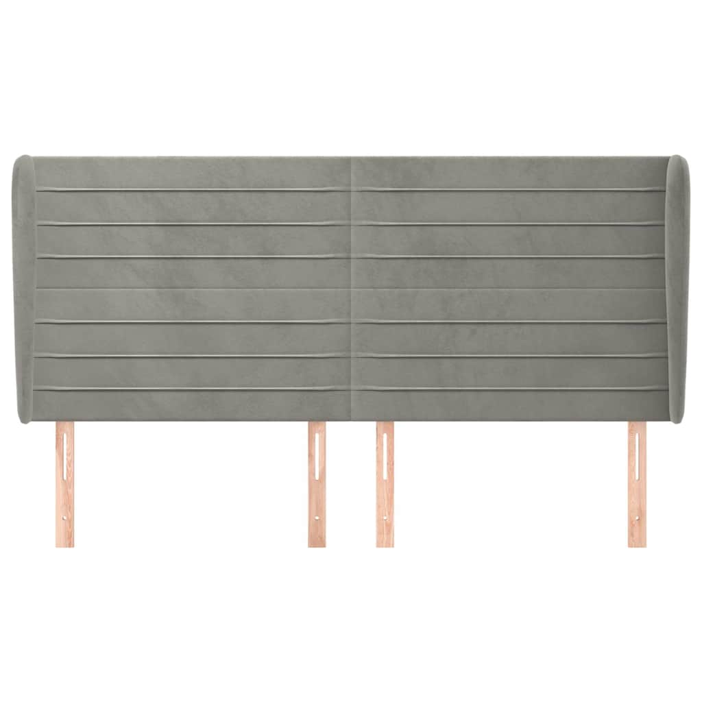 Vidaxl hoofdbord met randen 203x23x118 128 cm fluweel lichtgrijs