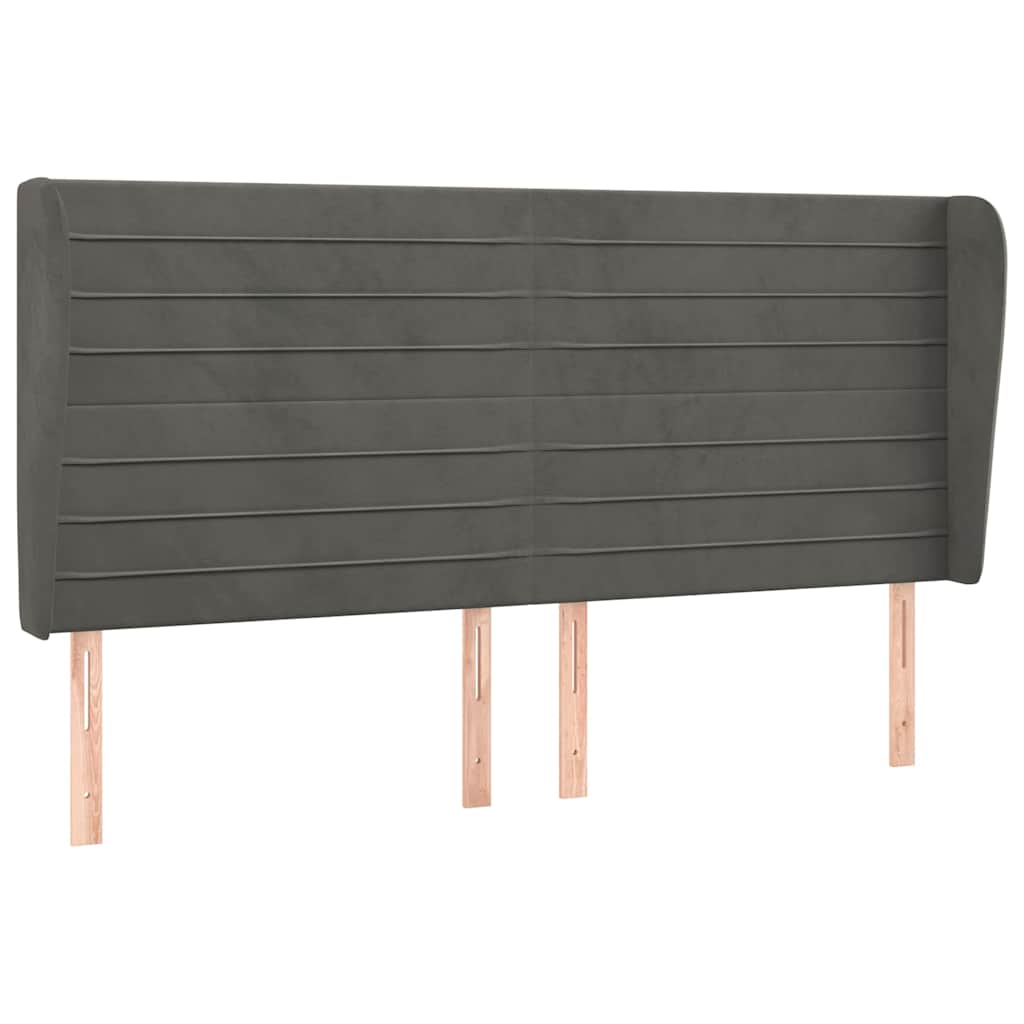 Vidaxl hoofdbord met randen 203x23x118 128 cm fluweel donkergrijs