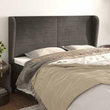 Vidaxl hoofdbord met randen 203x23x118 128 cm fluweel donkergrijs