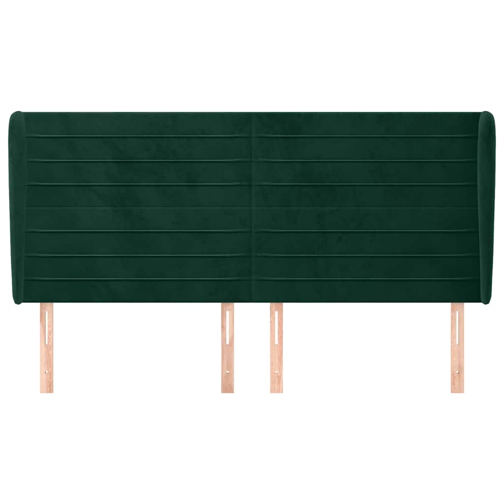 Vidaxl hoofdbord met randen 203x23x118 128 cm fluweel donkergroen