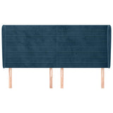 Vidaxl hoofdbord met randen 203x23x118 128 cm fluweel donkerblauw