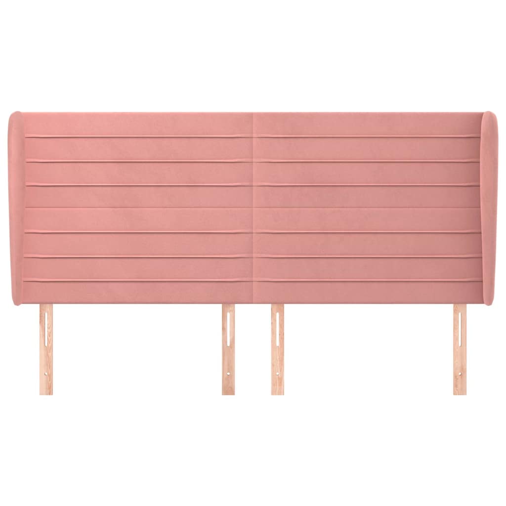 Vidaxl hoofdbord met randen 203x23x118 128 cm fluweel roze