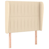 Vidaxl hoofdbord met randen 83x23x118 128 cm stof crèmekleurig