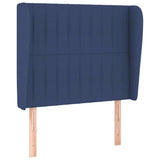 Vidaxl hoofdbord met randen 83x23x118 128 cm stof blauw
