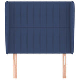 Vidaxl hoofdbord met randen 83x23x118 128 cm stof blauw