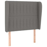 Vidaxl hoofdbord met randen 93x23x118 128 cm stof donkergrijs