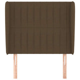 Vidaxl hoofdbord met randen 93x23x118 128 cm stof donkerbruin