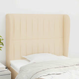 Vidaxl hoofdbord met randen 93x23x118 128 cm stof crèmekleurig