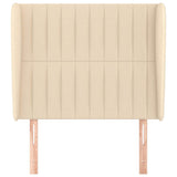 Vidaxl hoofdbord met randen 103x23x118 128 cm stof crèmekleurig