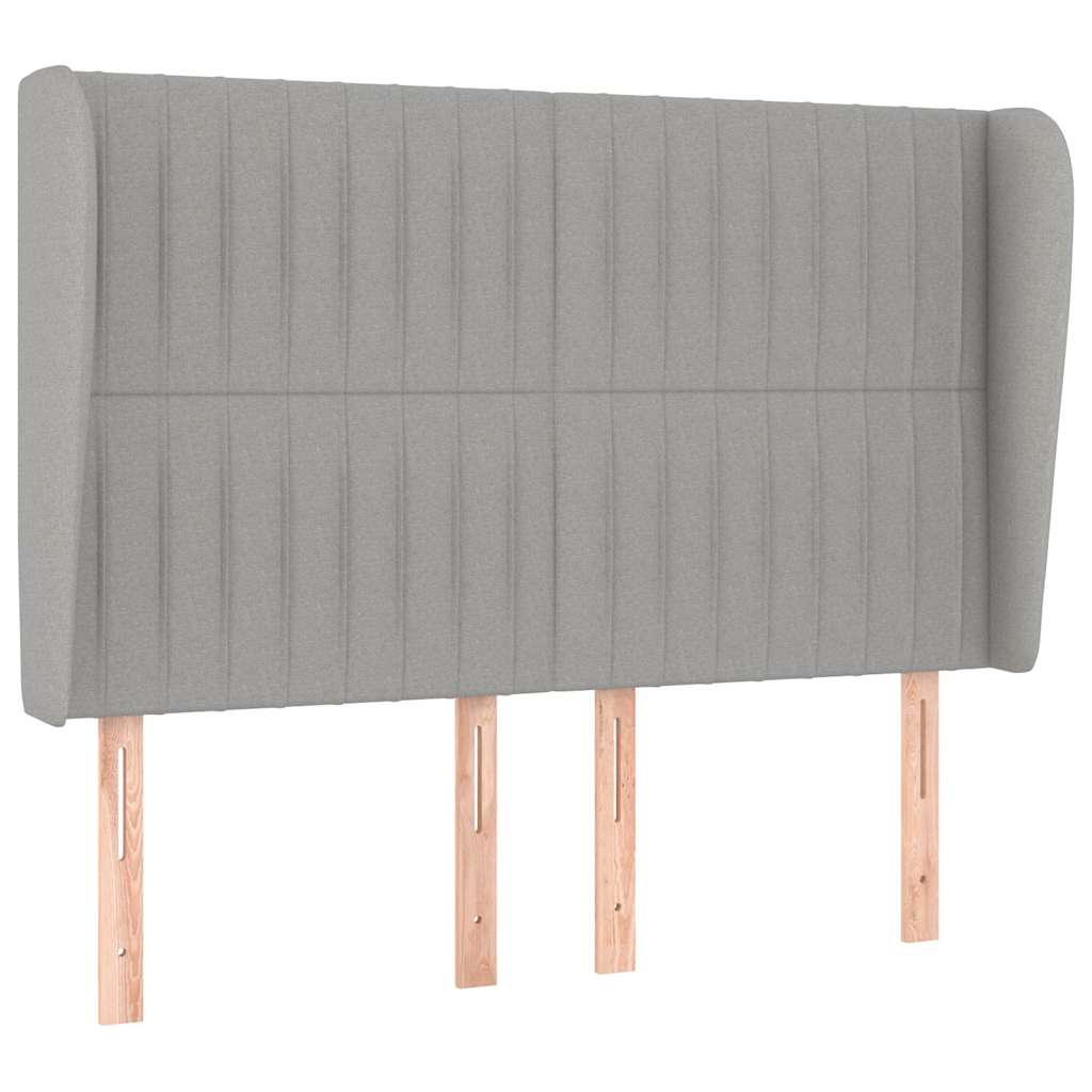 Vidaxl hoofdbord met randen 147x23x118 128 cm stof lichtgrijs