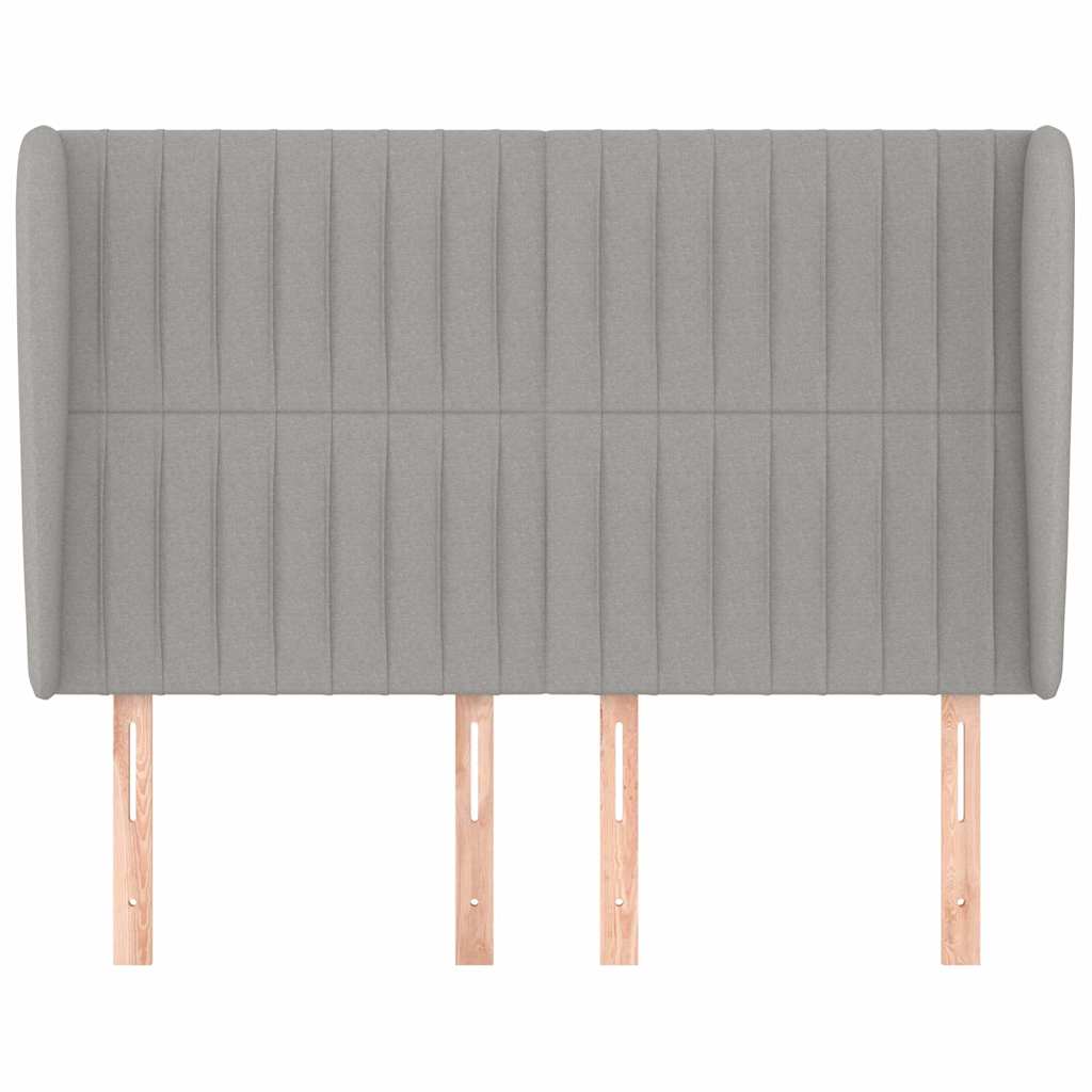 Vidaxl hoofdbord met randen 147x23x118 128 cm stof lichtgrijs