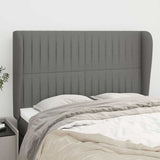 Vidaxl hoofdbord met randen 147x23x118 128 cm stof donkergrijs