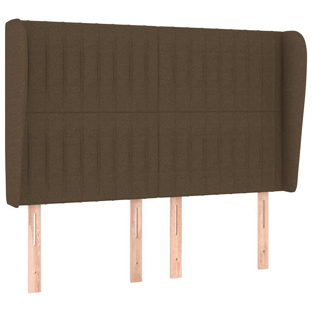 Vidaxl hoofdbord met randen 147x23x118 128 cm stof donkerbruin