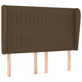 Vidaxl hoofdbord met randen 147x23x118 128 cm stof donkerbruin