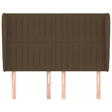 Vidaxl hoofdbord met randen 147x23x118 128 cm stof donkerbruin