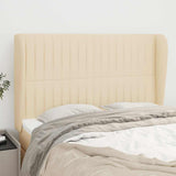 Vidaxl hoofdbord met randen 147x23x118 128 cm stof crèmekleurig