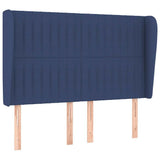 Vidaxl hoofdbord met randen 147x23x118 128 cm stof blauw
