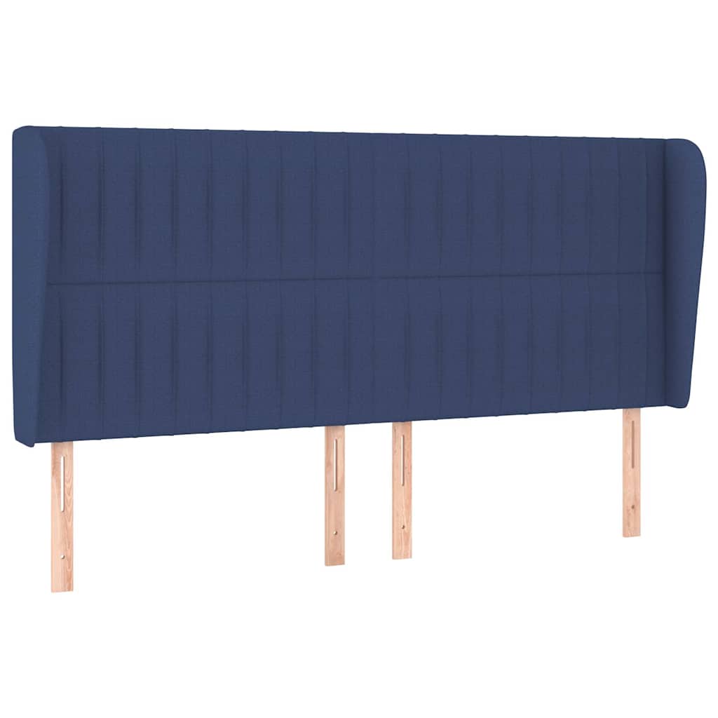 Vidaxl hoofdbord met randen 163x23x118 128 cm stof blauw