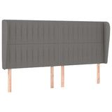 Vidaxl hoofdbord met randen 203x23x118 128 cm stof donkergrijs