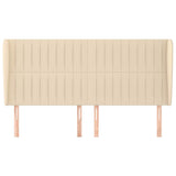 Vidaxl hoofdbord met randen 203x23x118 128 cm stof crèmekleurig