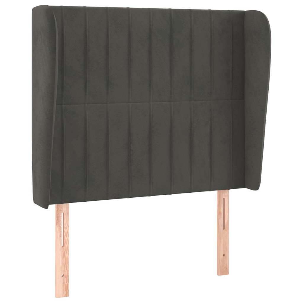 Vidaxl hoofdbord met randen 83x23x118 128 cm fluweel donkergrijs
