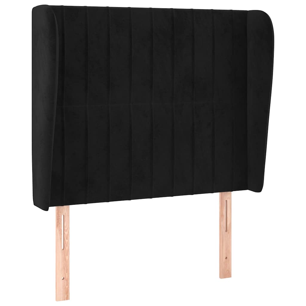Vidaxl hoofdbord met randen 83x23x118 128 cm fluweel zwart