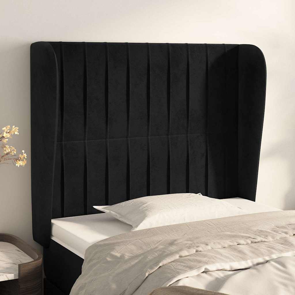 Vidaxl hoofdbord met randen 83x23x118 128 cm fluweel zwart