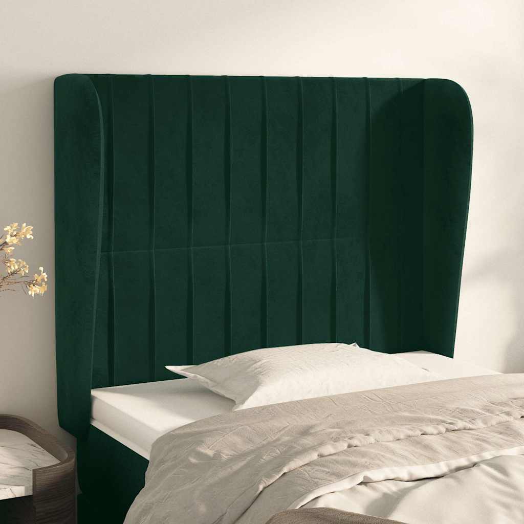 Vidaxl hoofdbord met randen 83x23x118 128 cm fluweel donkergroen