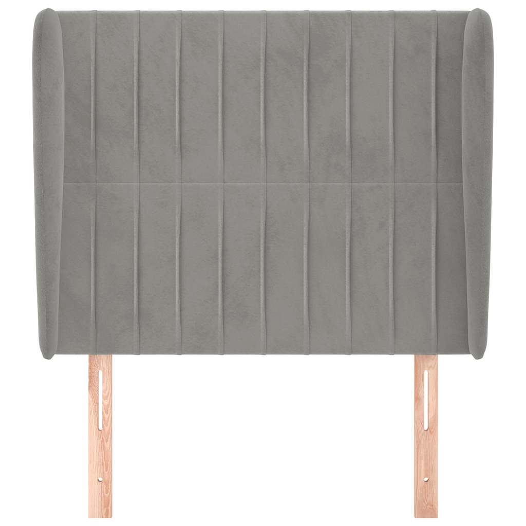 Vidaxl hoofdbord met randen 93x23x118 128 cm fluweel lichtgrijs
