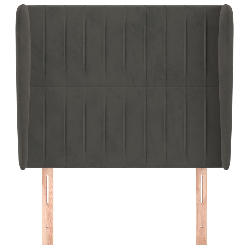 Vidaxl hoofdbord met randen 93x23x118 128 cm fluweel donkergrijs
