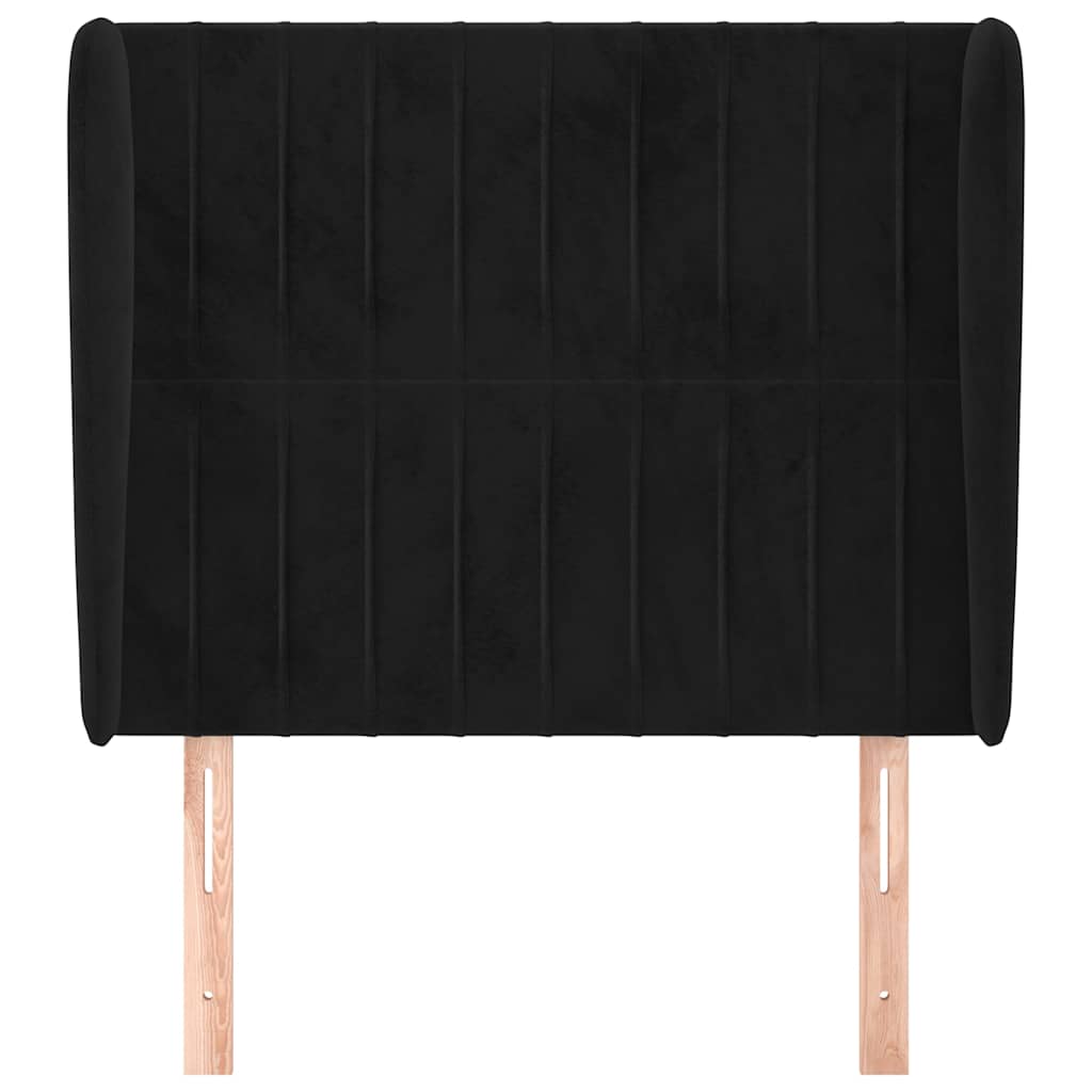 Vidaxl hoofdbord met randen 93x23x118 128 cm fluweel zwart