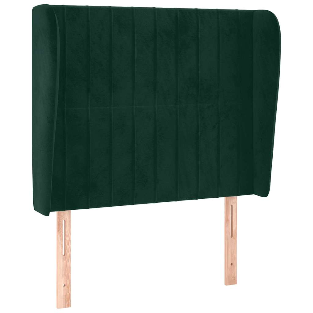 Vidaxl hoofdbord met randen 93x23x118 128 cm fluweel donkergroen