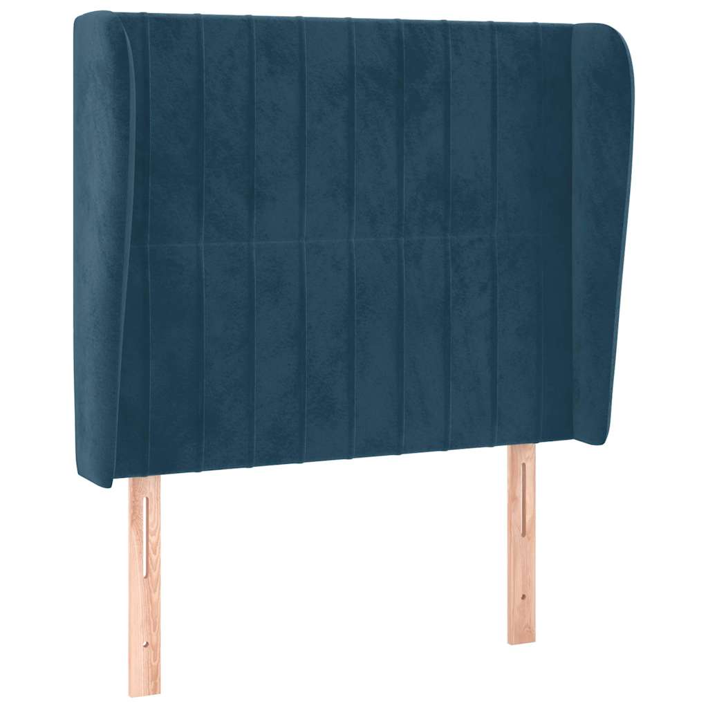 Vidaxl hoofdbord met randen 93x23x118 128 cm fluweel donkerblauw